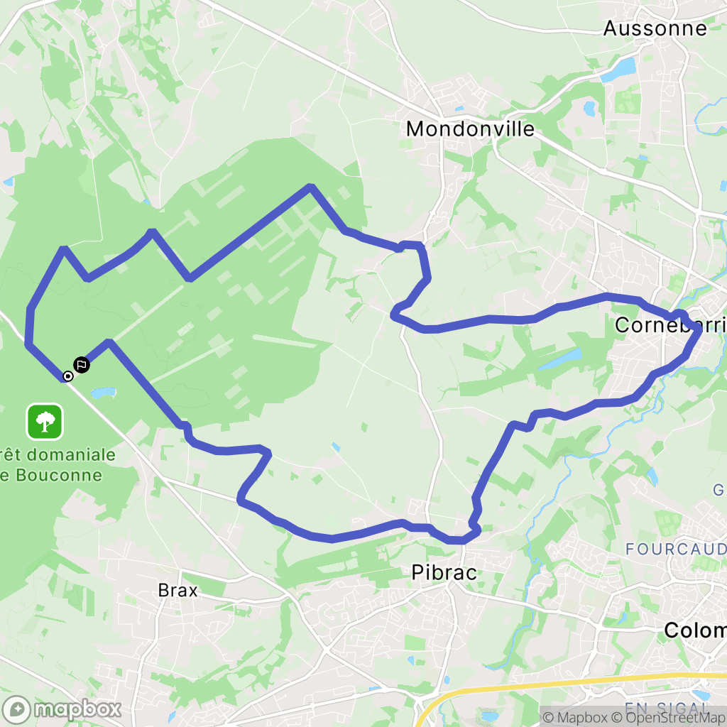 Pibrac : carte du parcours de randonnée - France