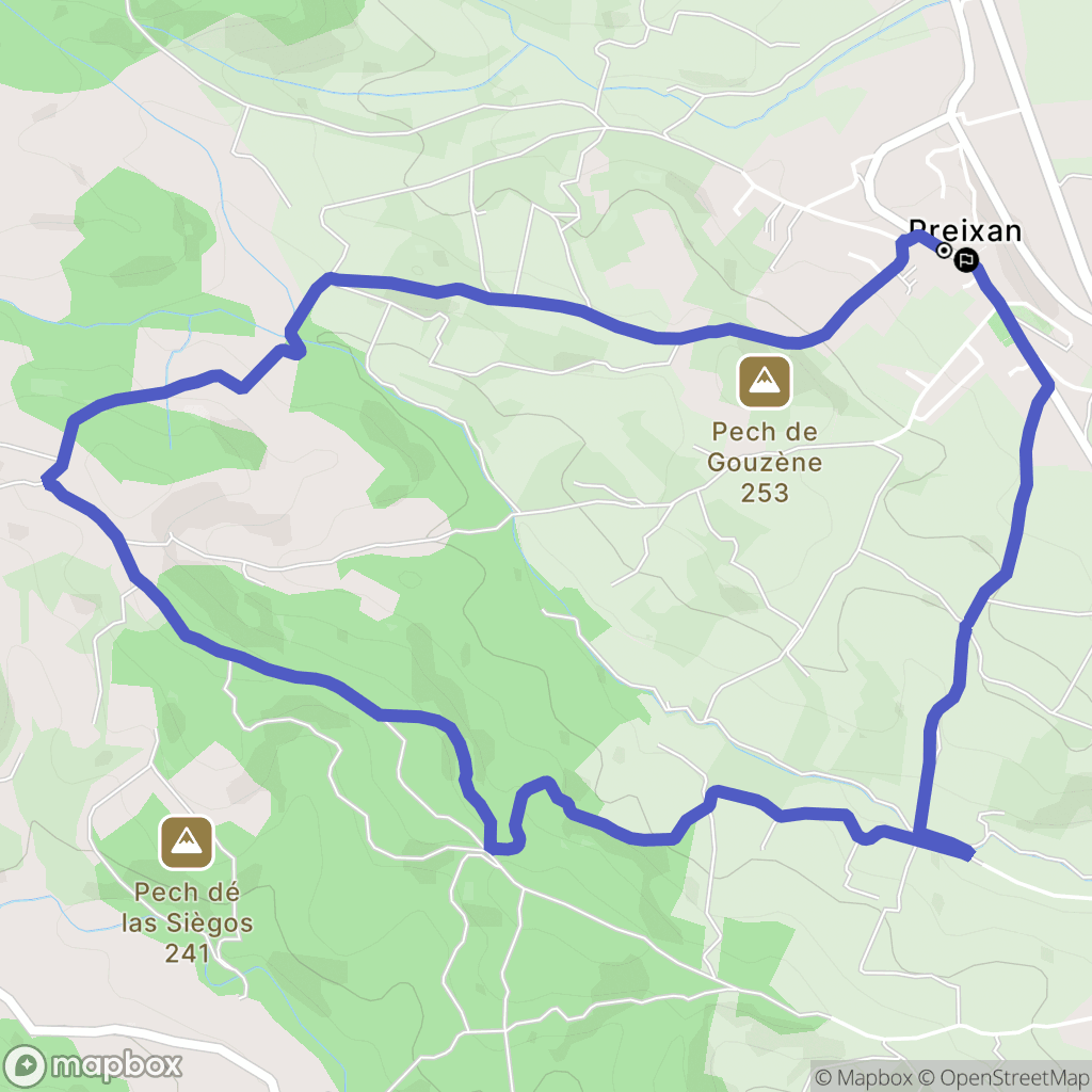 Preixan : carte du parcours de randonnée - France