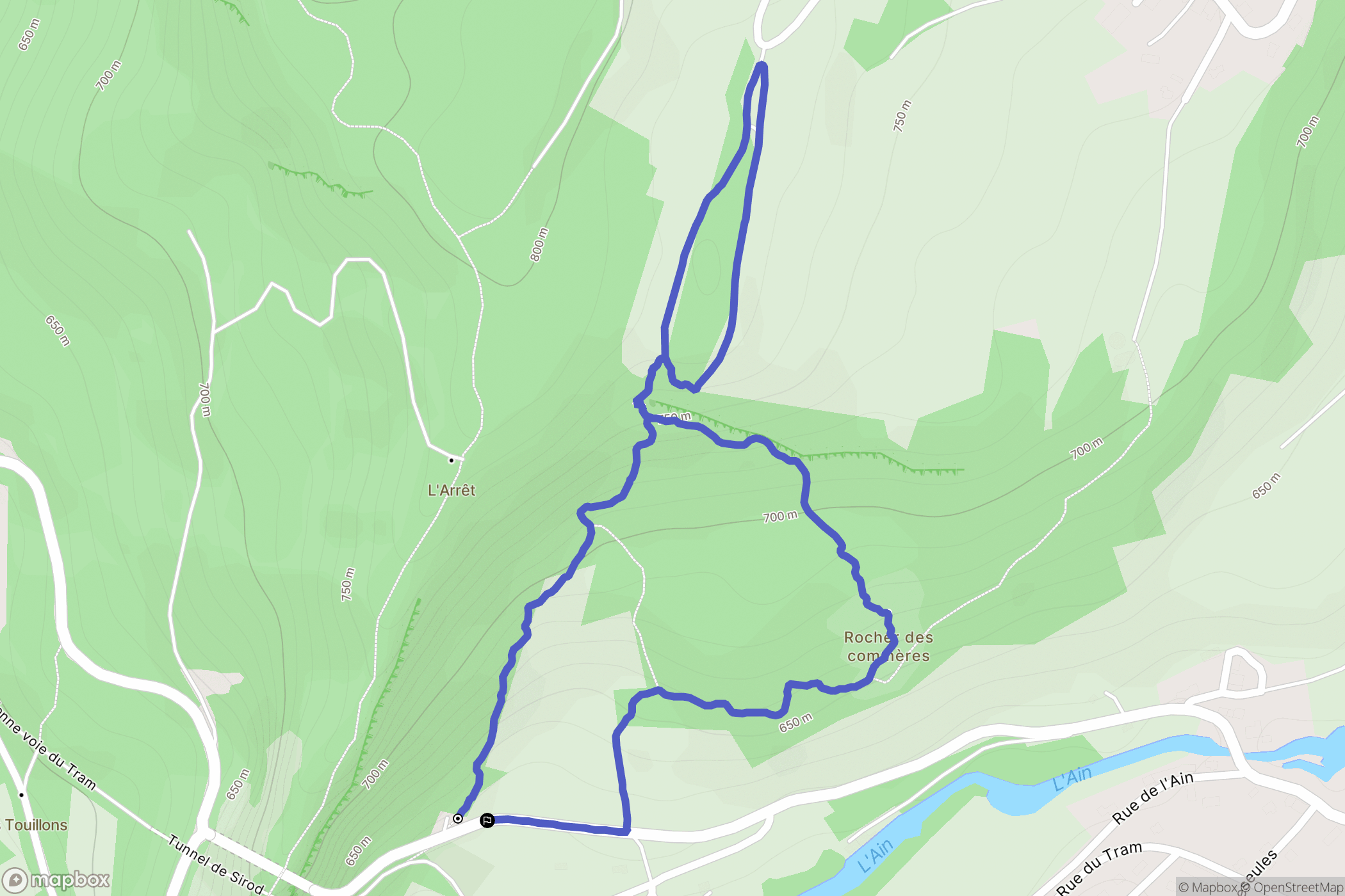 Sirod : carte du parcours de randonnée - France