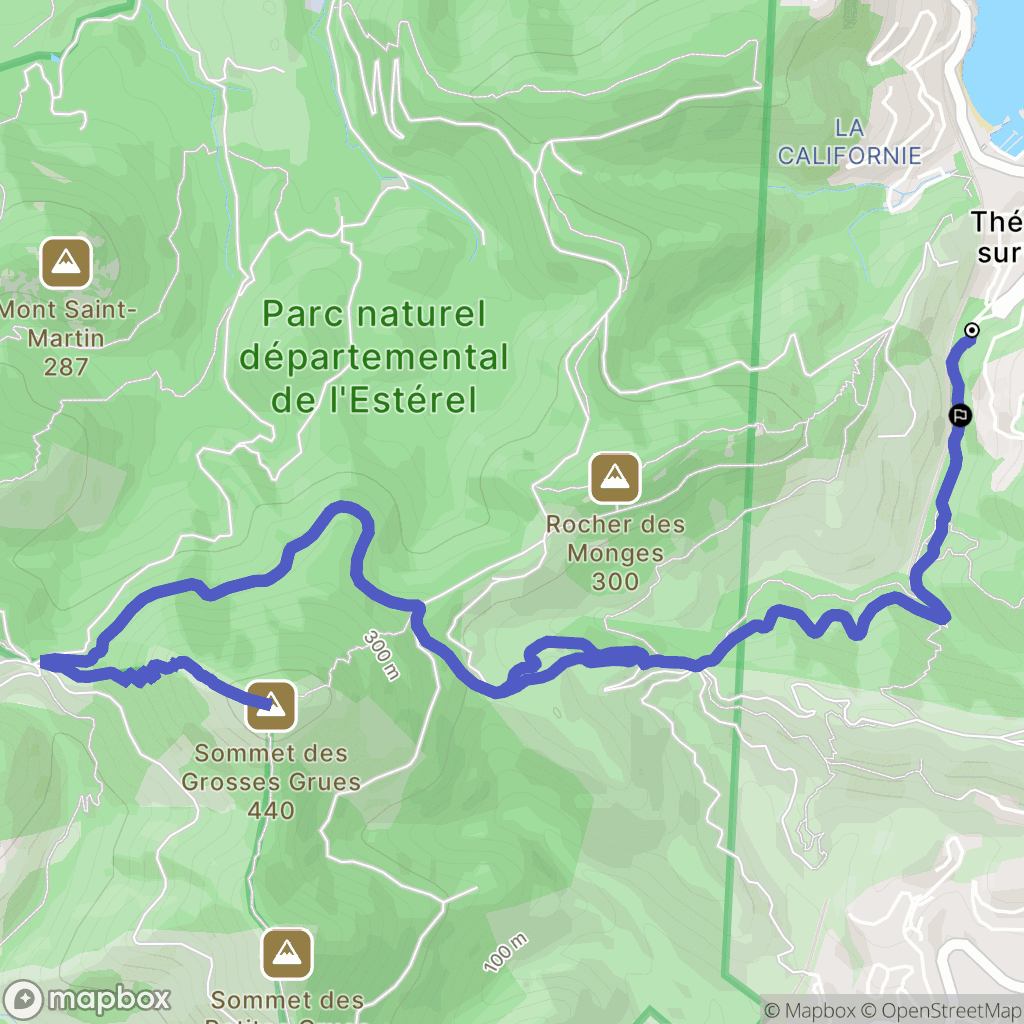 Théoule-sur-Mer : carte du parcours de randonnée - France