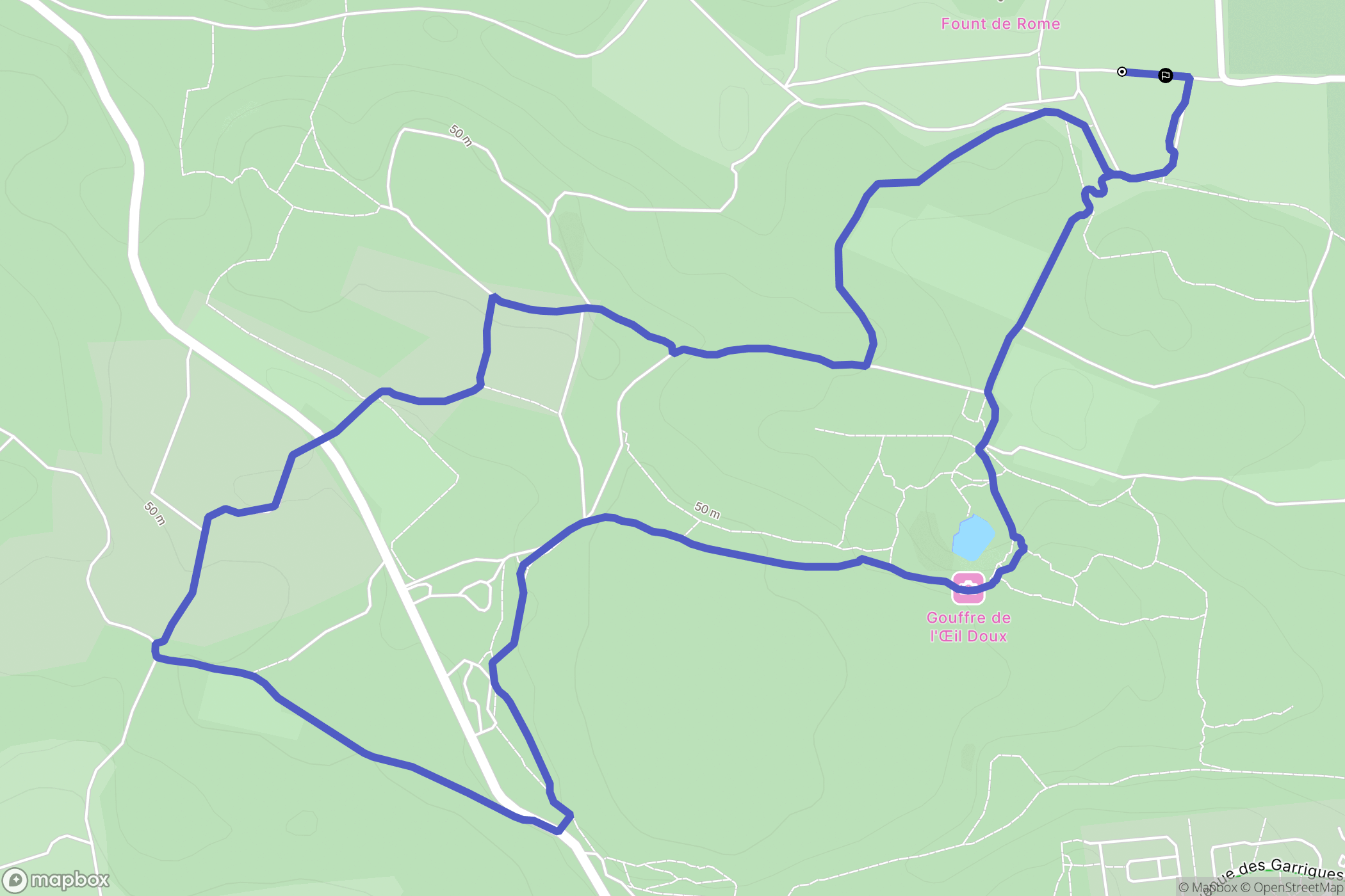Fleury : carte du parcours de randonnée - France