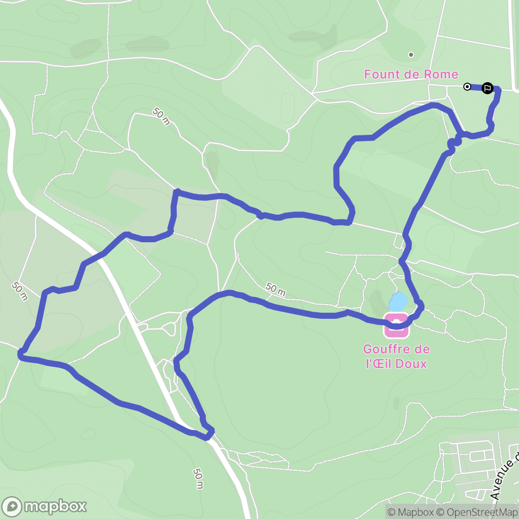 Fleury : carte du parcours de randonnée - France