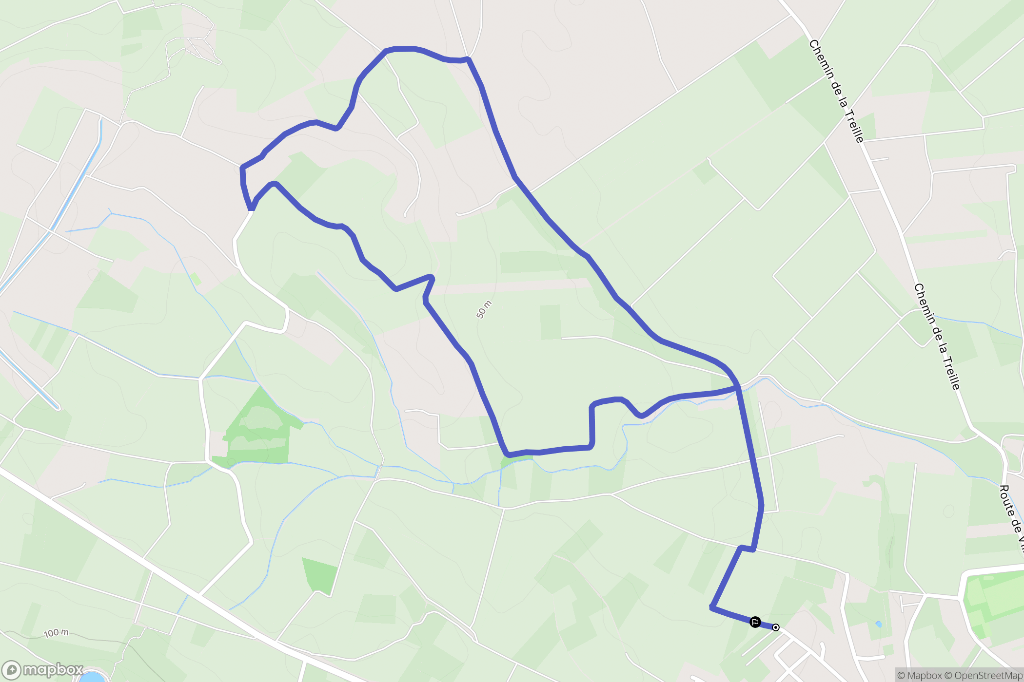 Maraussan : carte du parcours de randonnée - France