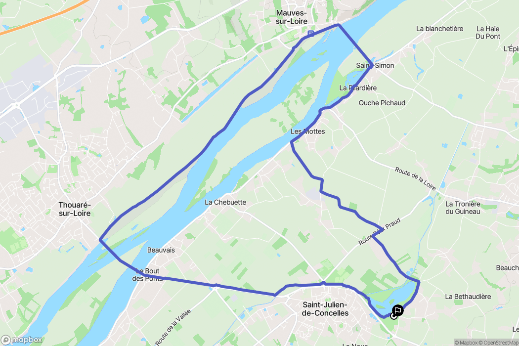 Saint-Julien-de-Concelles : carte du parcours de randonnée - France