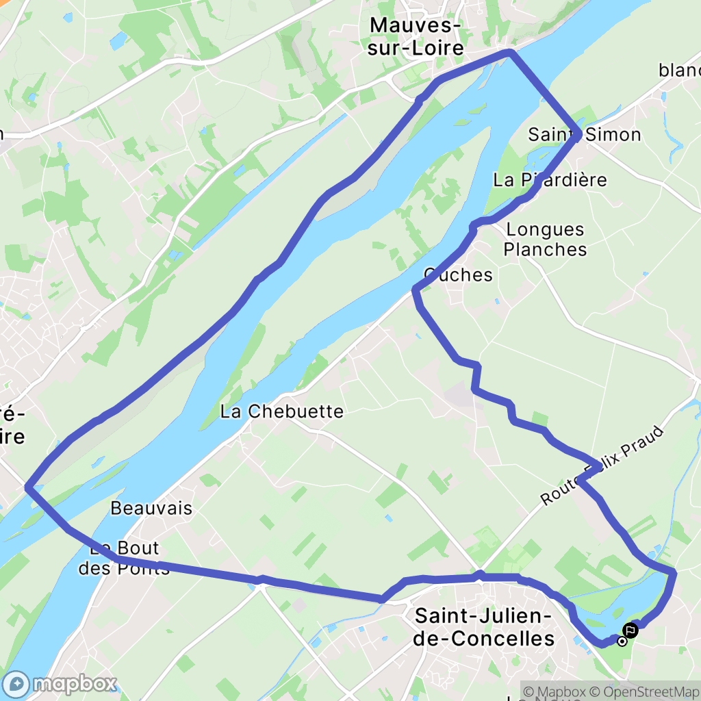 Saint-Julien-de-Concelles : carte du parcours de randonnée - France
