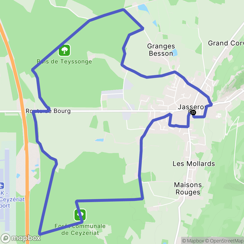 Jasseron : carte du parcours de randonnée - France