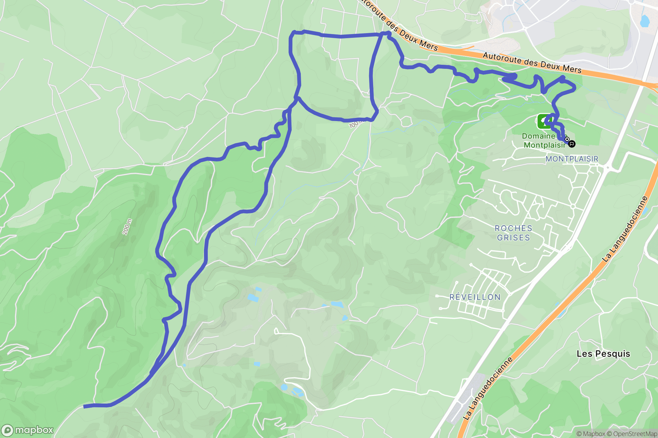 Narbonne : carte du parcours de randonnée - France
