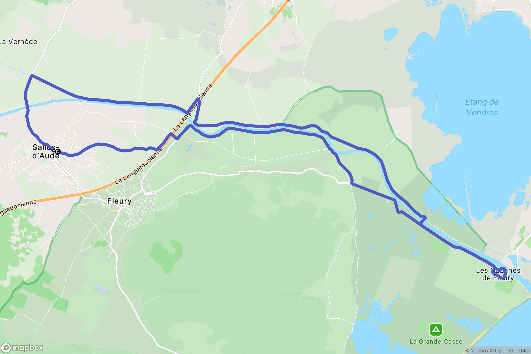 Salles-d'Aude : carte du parcours de randonnée - France