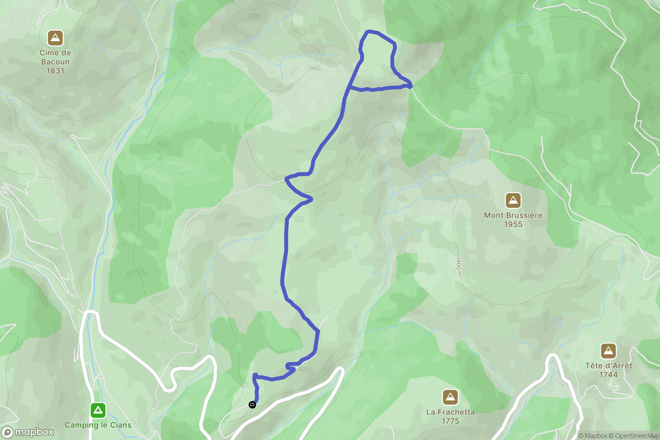 Beuil : carte du parcours de randonnée - France