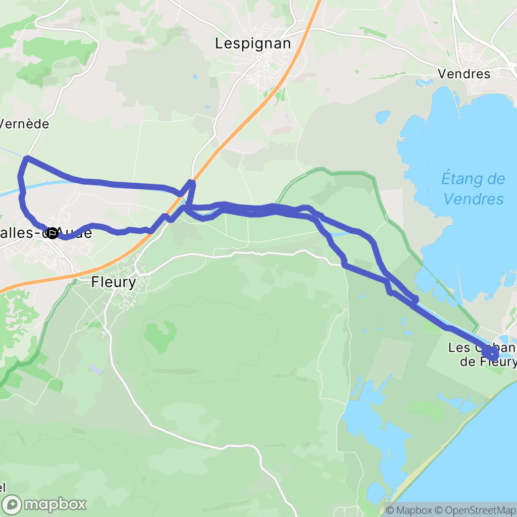Salles-d'Aude : carte du parcours de randonnée - France