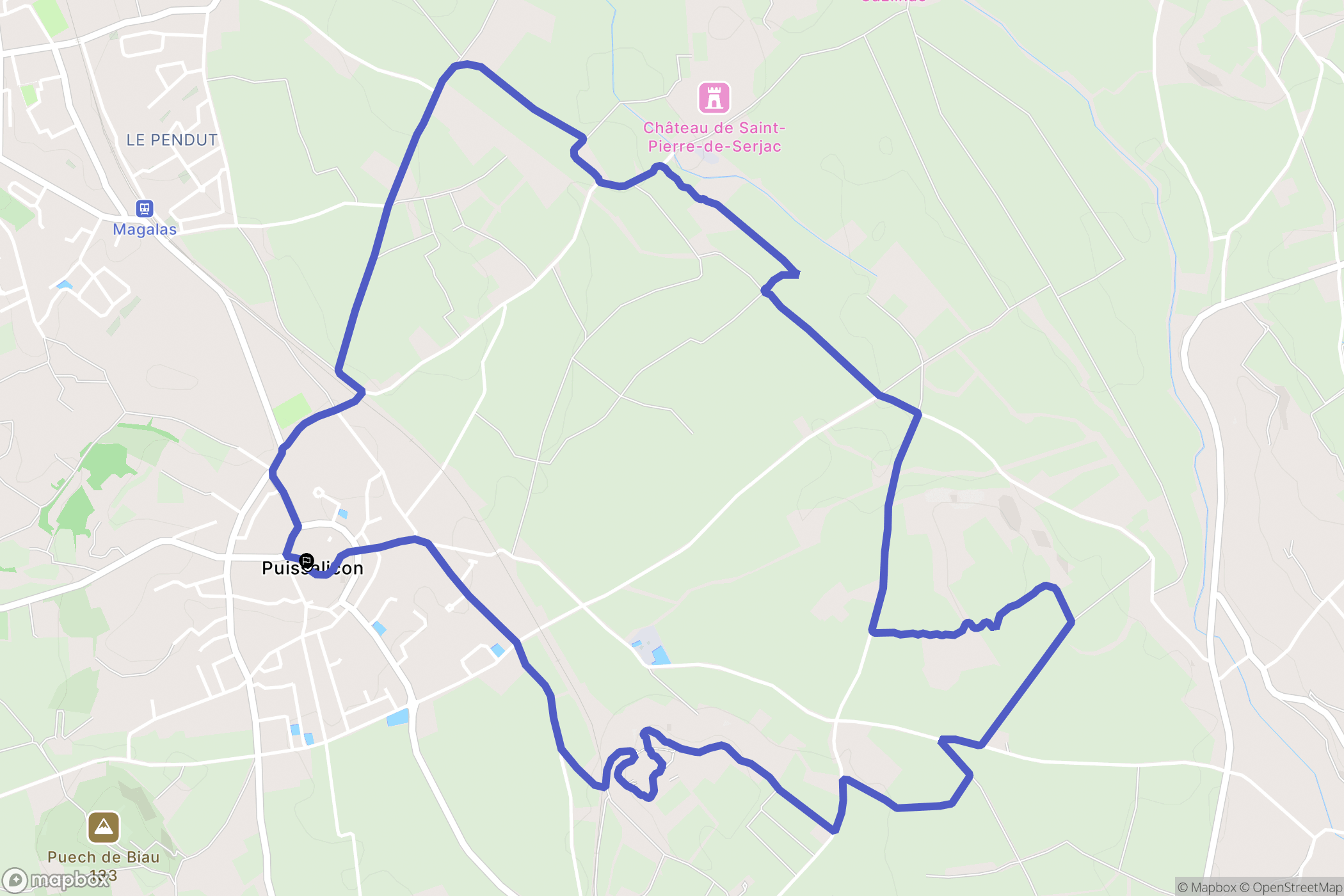 Puissalicon : carte du parcours de randonnée - France
