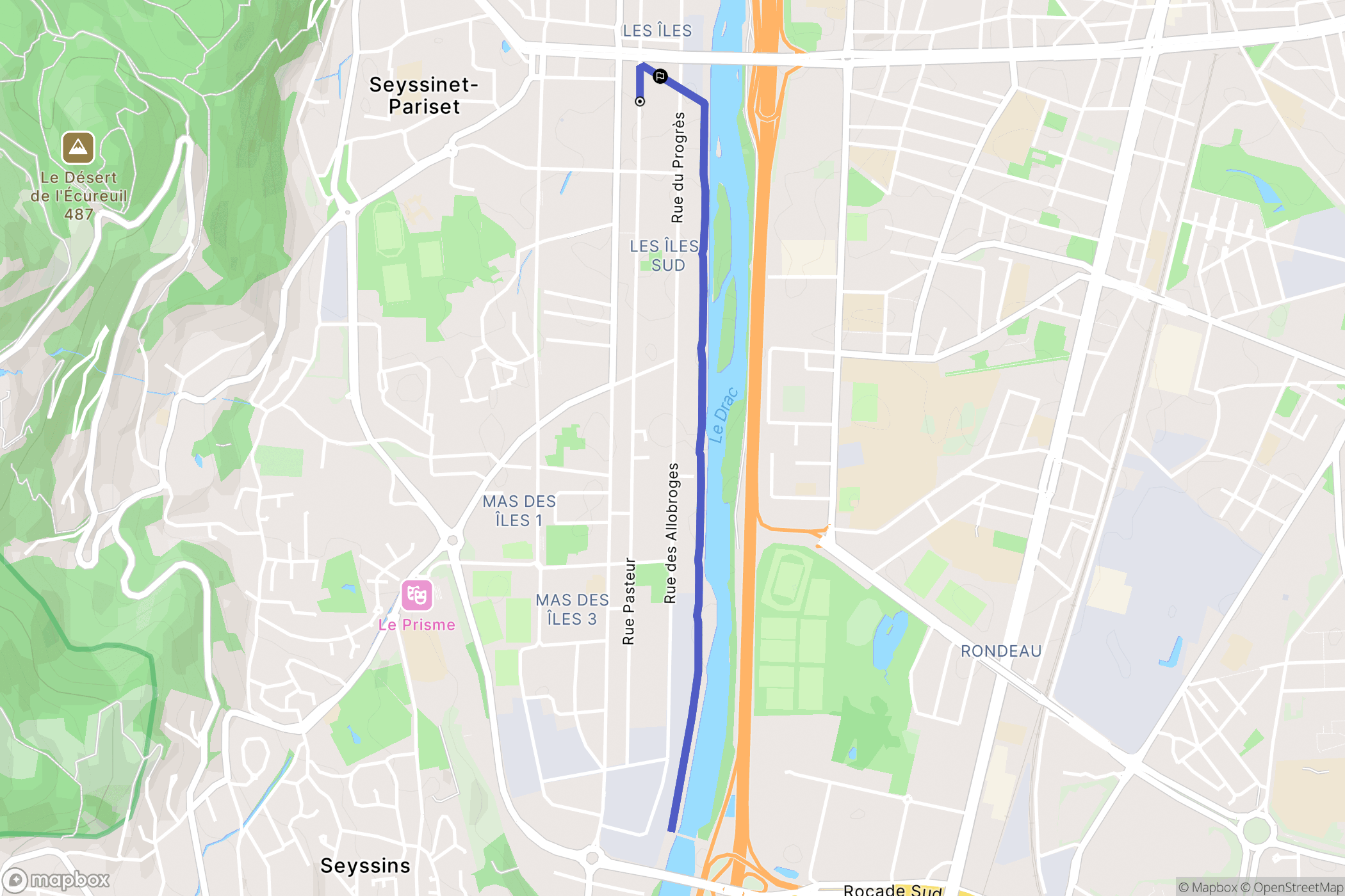 Seyssinet-Pariset : carte du parcours de randonnée - France
