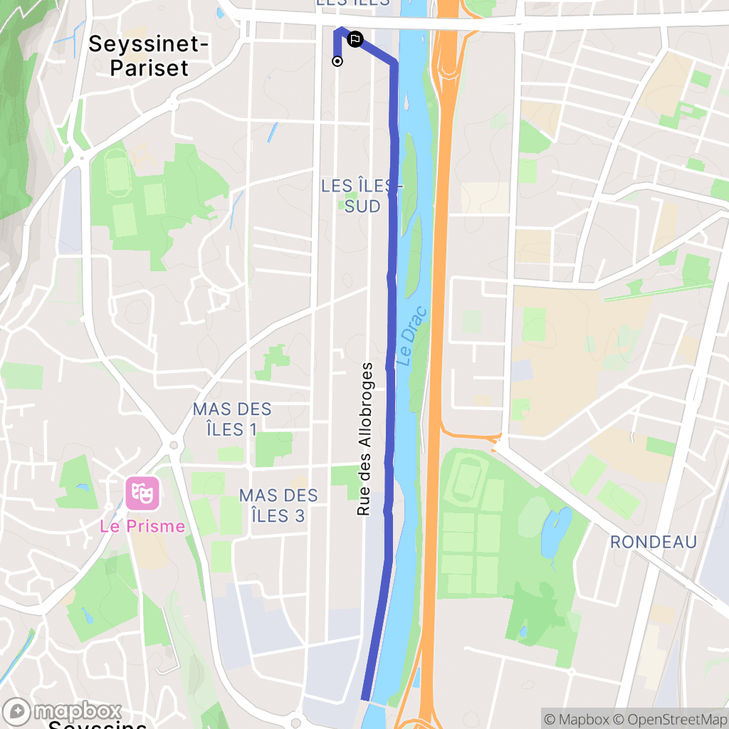 Seyssinet-Pariset : carte du parcours de randonnée - France