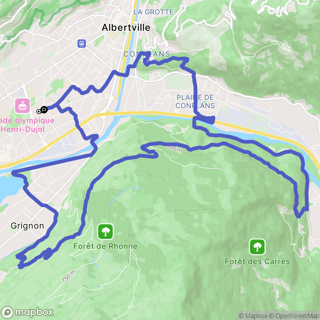 Albertville : carte du parcours de randonnée - France
