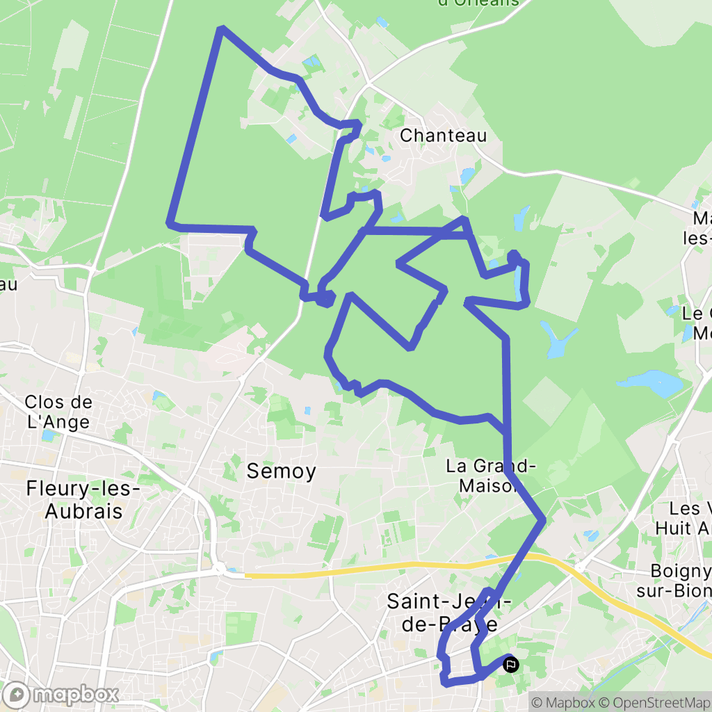 Saint-Jean-de-Braye : carte du parcours de randonnée - France