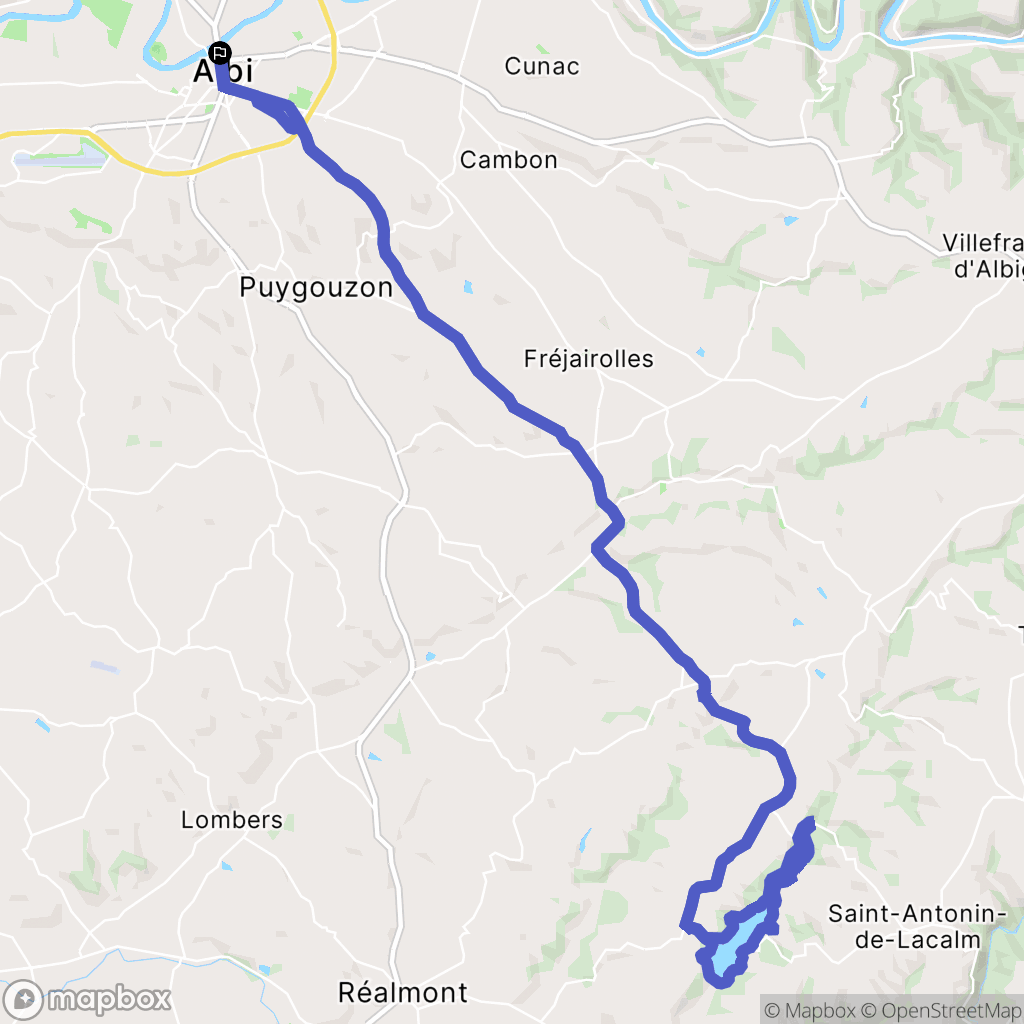 Albi : carte du parcours de randonnée - France