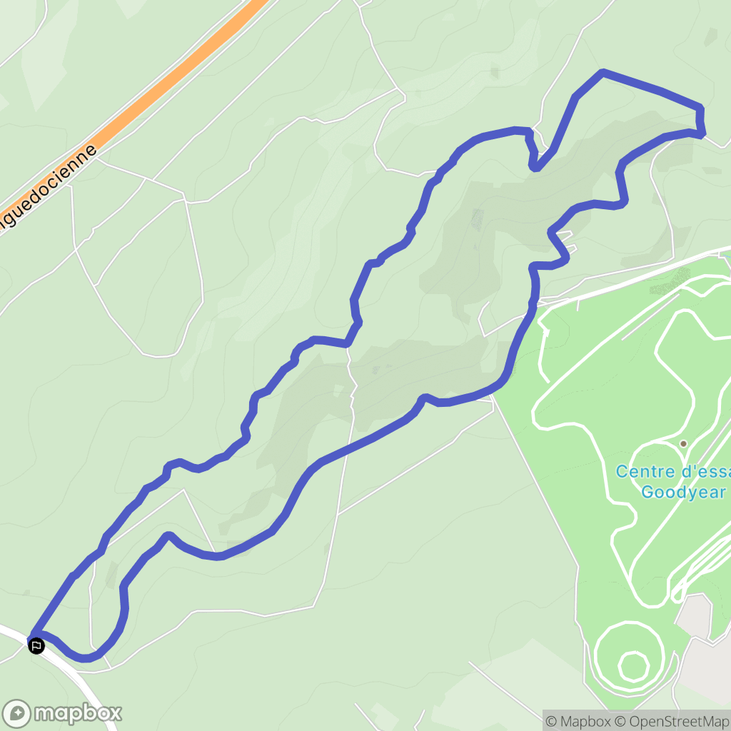 Fabrègues : carte du parcours de randonnée - France