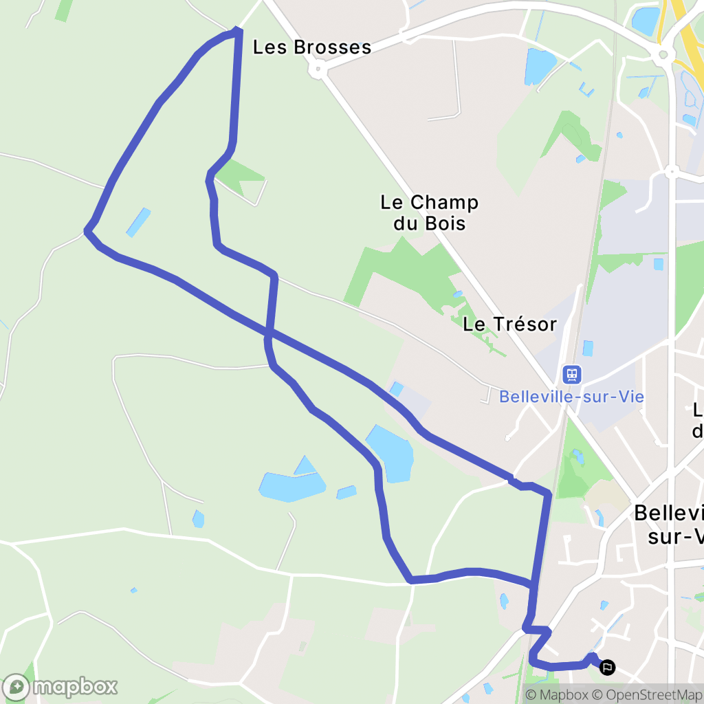 Bellevigny : carte du parcours de randonnée - France