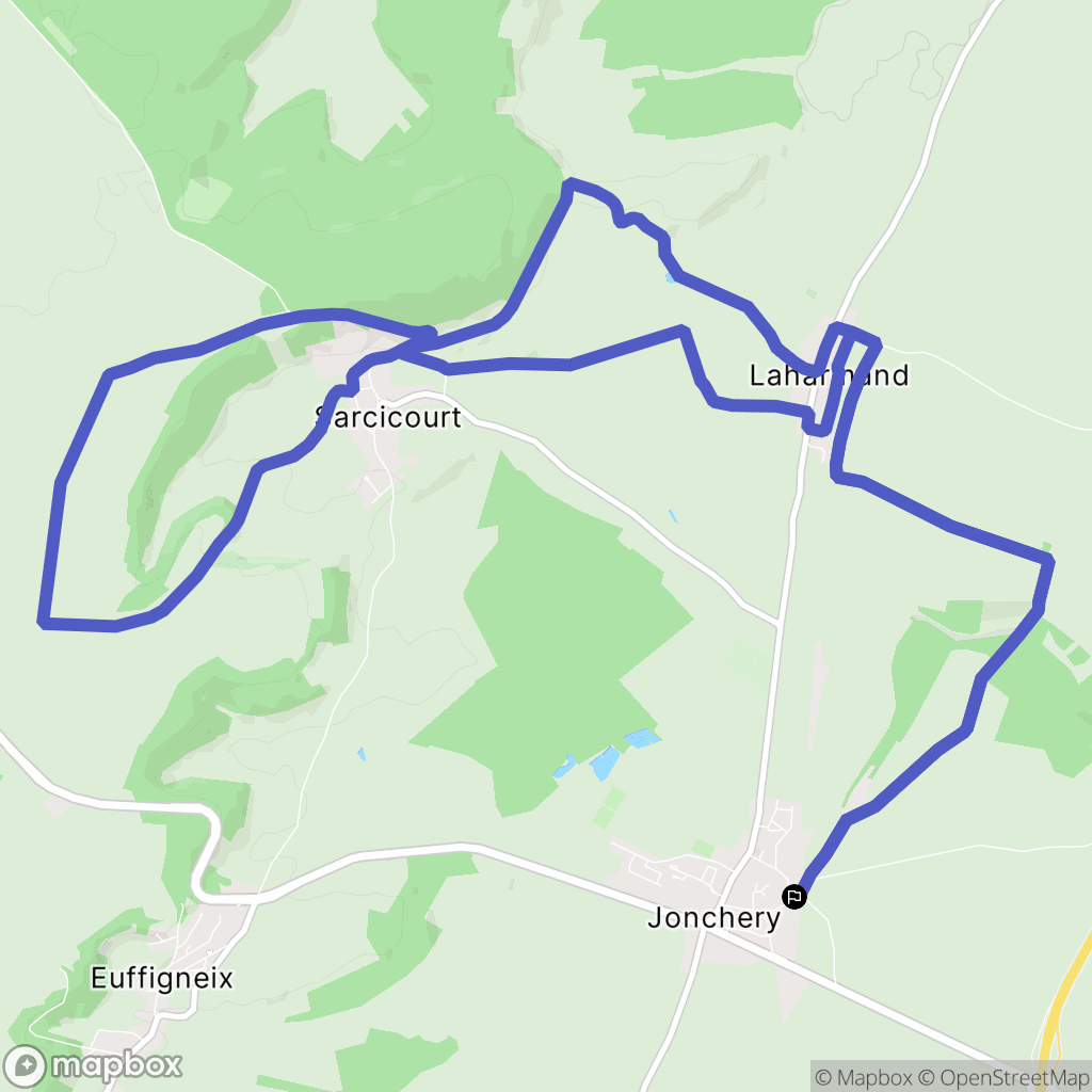 Jonchery : carte du parcours de randonnée - France