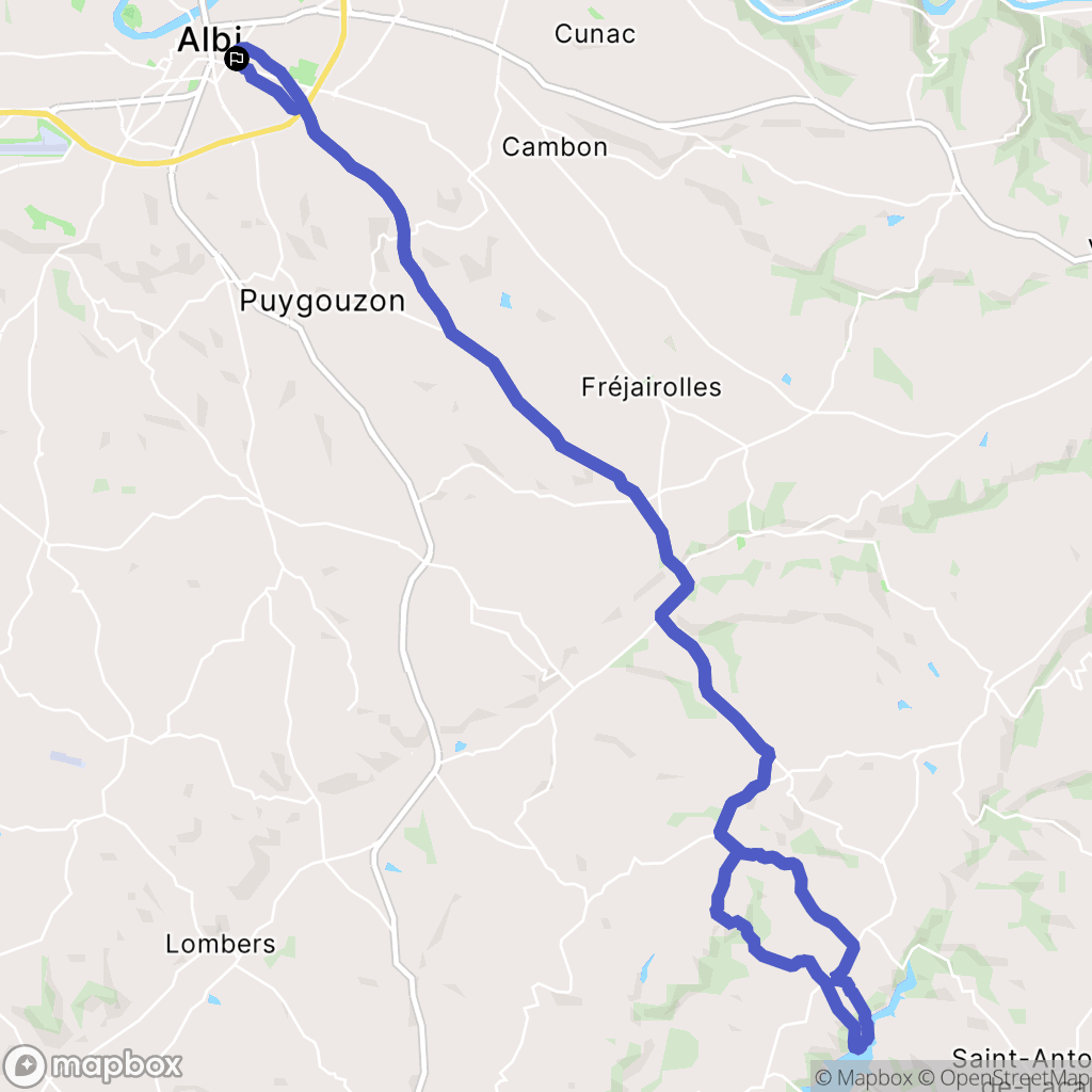 Albi : carte du parcours de randonnée - France