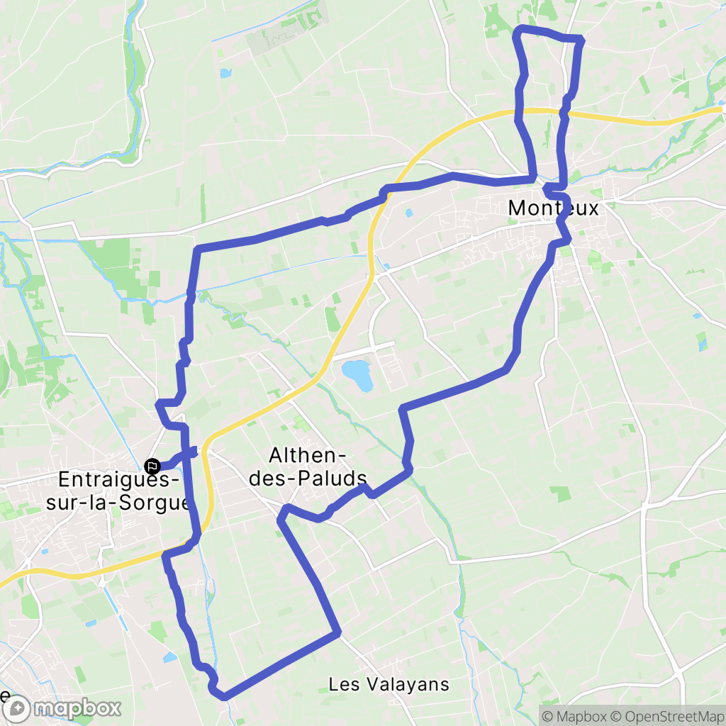 Entraigues-sur-la-Sorgue : carte du parcours de randonnée - France