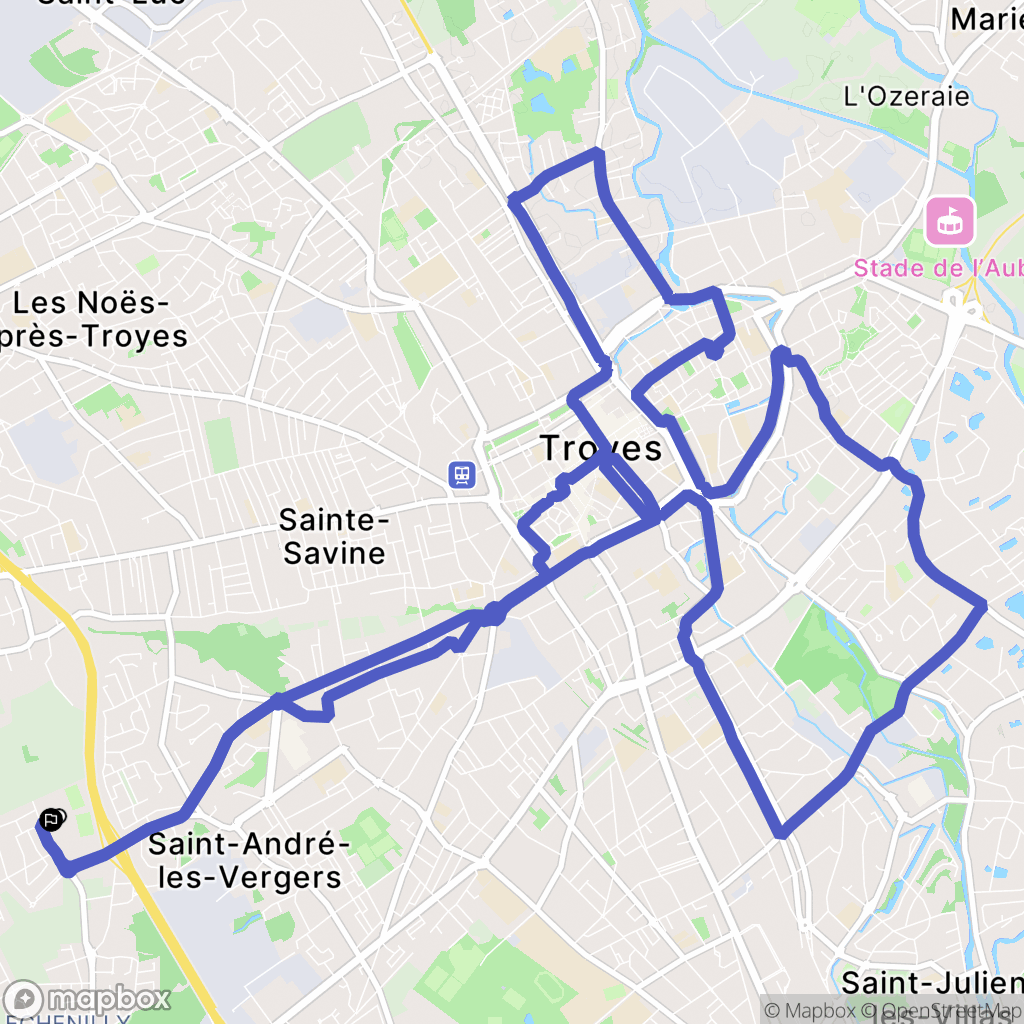 Saint-André-les-Vergers : carte du parcours de randonnée - France
