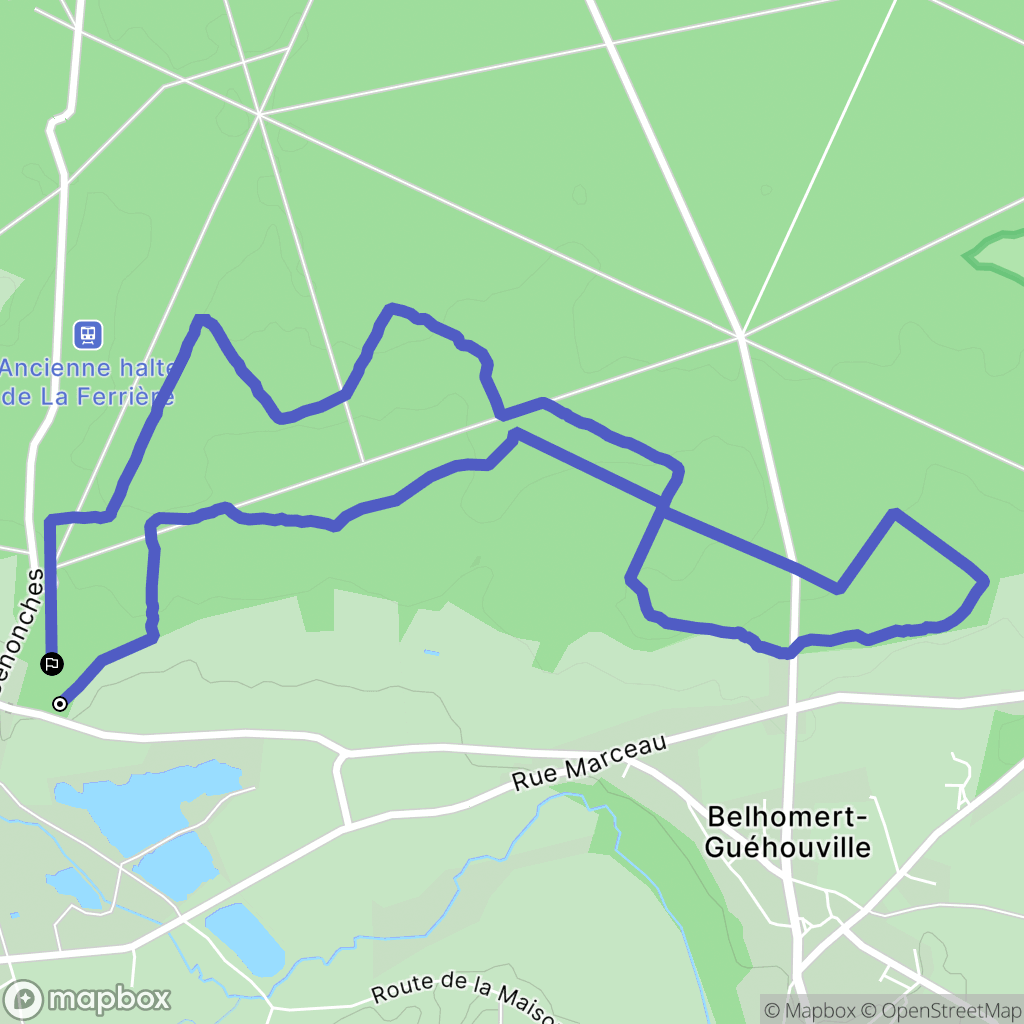 Belhomert-Guéhouville : carte du parcours de randonnée - France