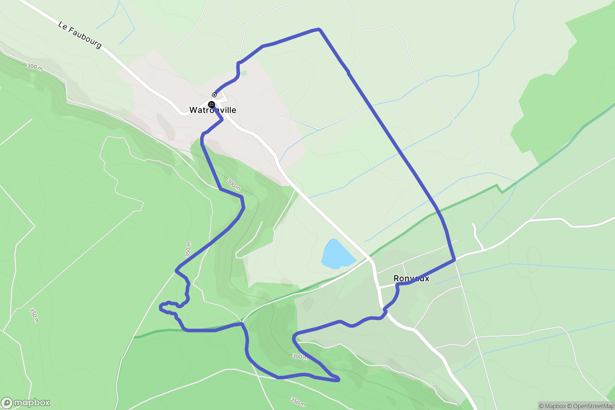 Watronville : carte du parcours de randonnée - France