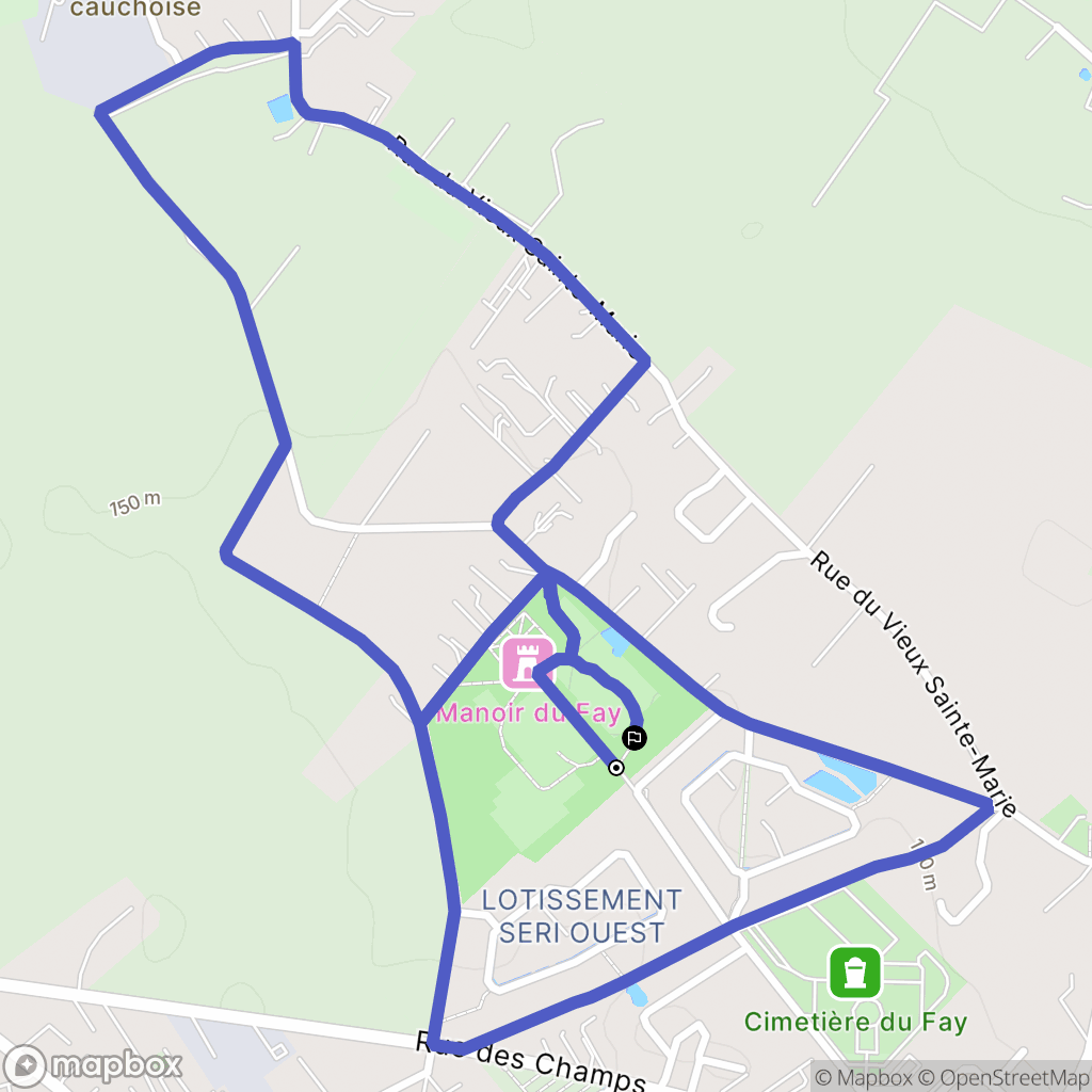 Yvetot : carte du parcours de randonnée - France
