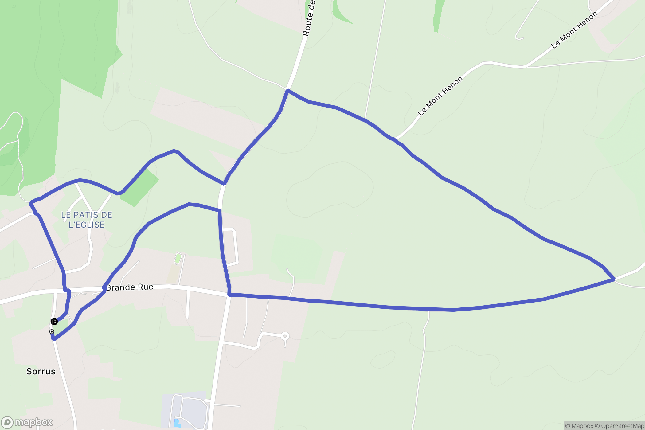Sorrus : carte du parcours de randonnée - France