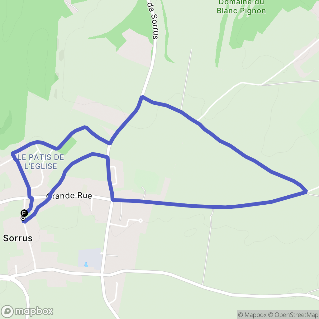 Sorrus : carte du parcours de randonnée - France