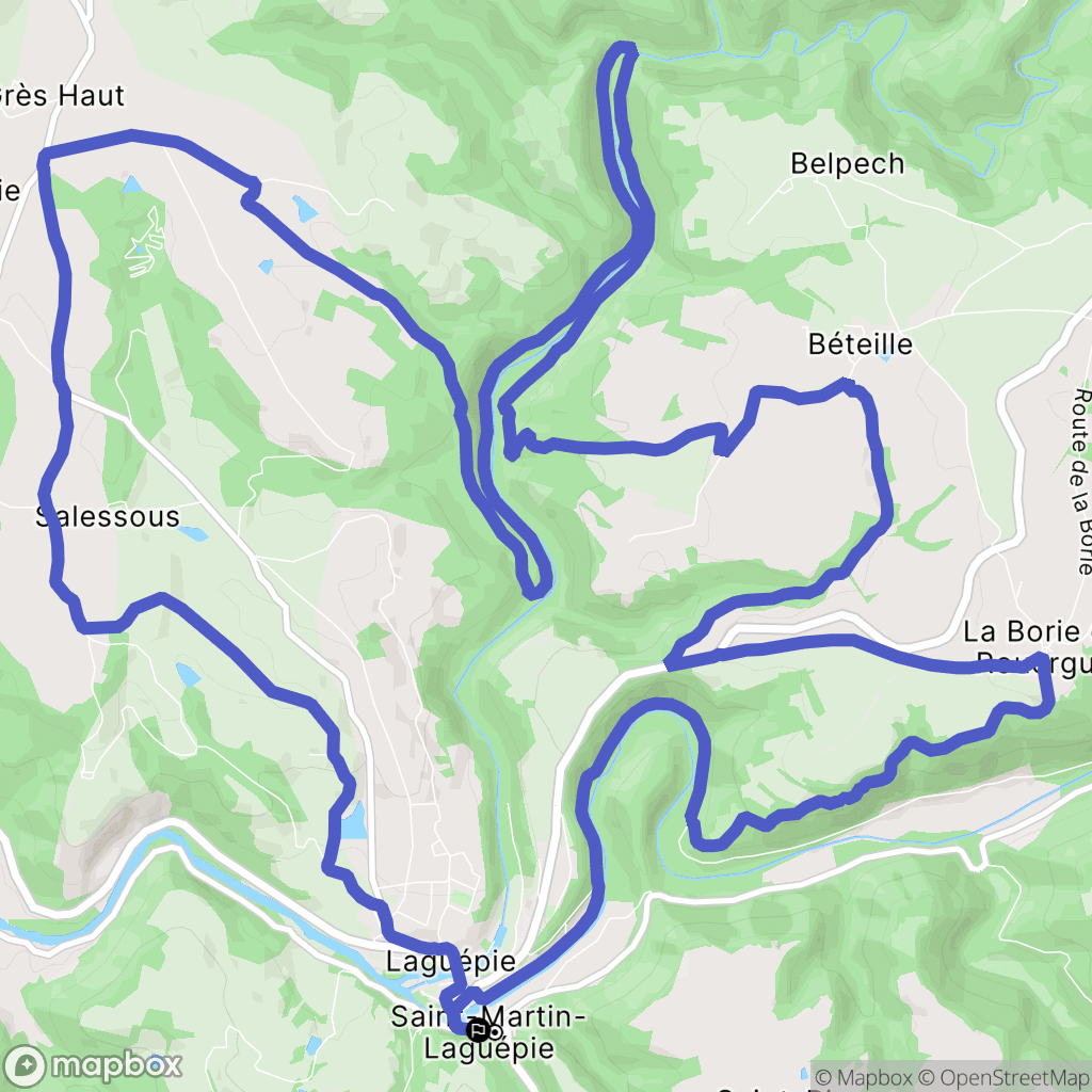 Laguépie : carte du parcours de randonnée - France