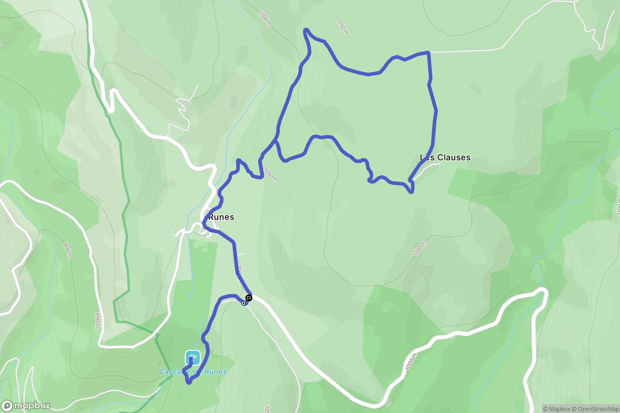 Pont-de-Montvert-Sud-Mont-Lozère : carte du parcours de randonnée - France