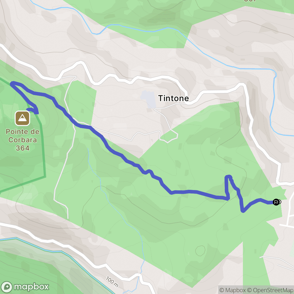 Pietroso : carte du parcours de randonnée - France