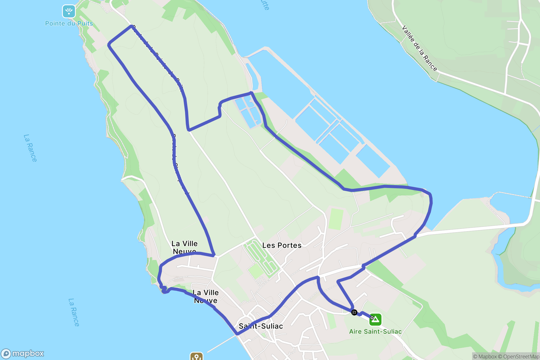 Saint-Suliac : carte du parcours de randonnée - France
