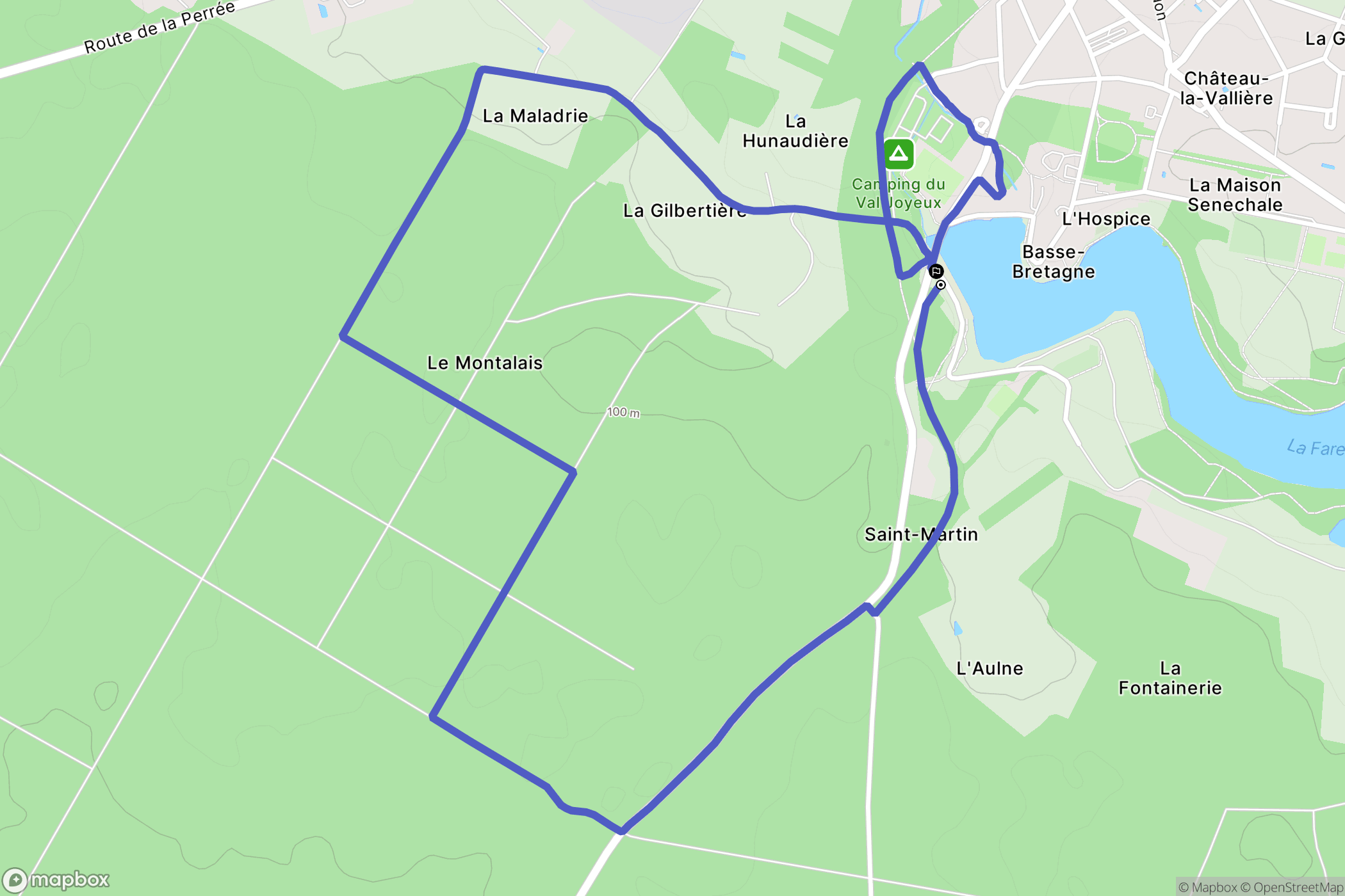 Château-la-Vallière : carte du parcours de randonnée - France