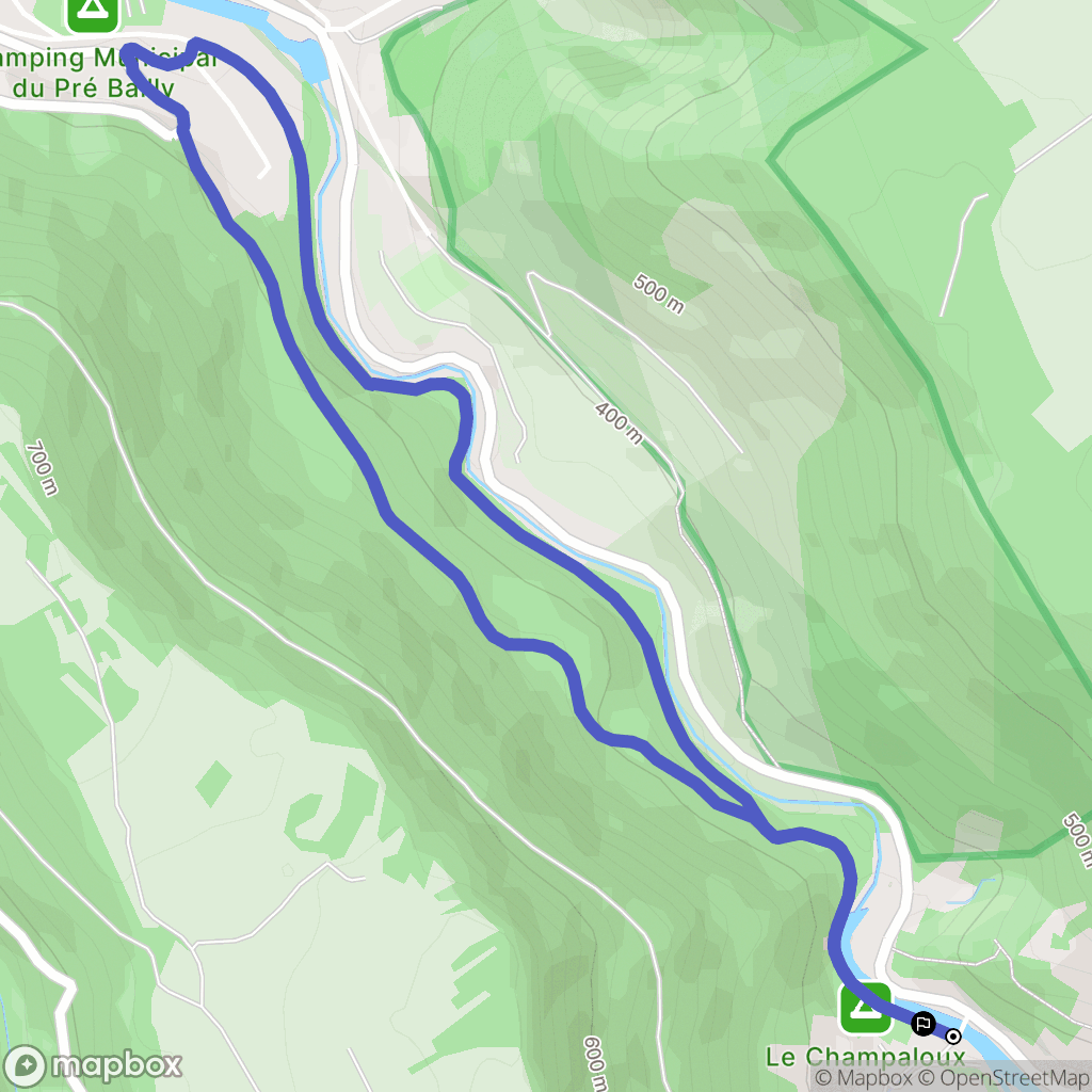 Lods : carte du parcours de randonnée - France