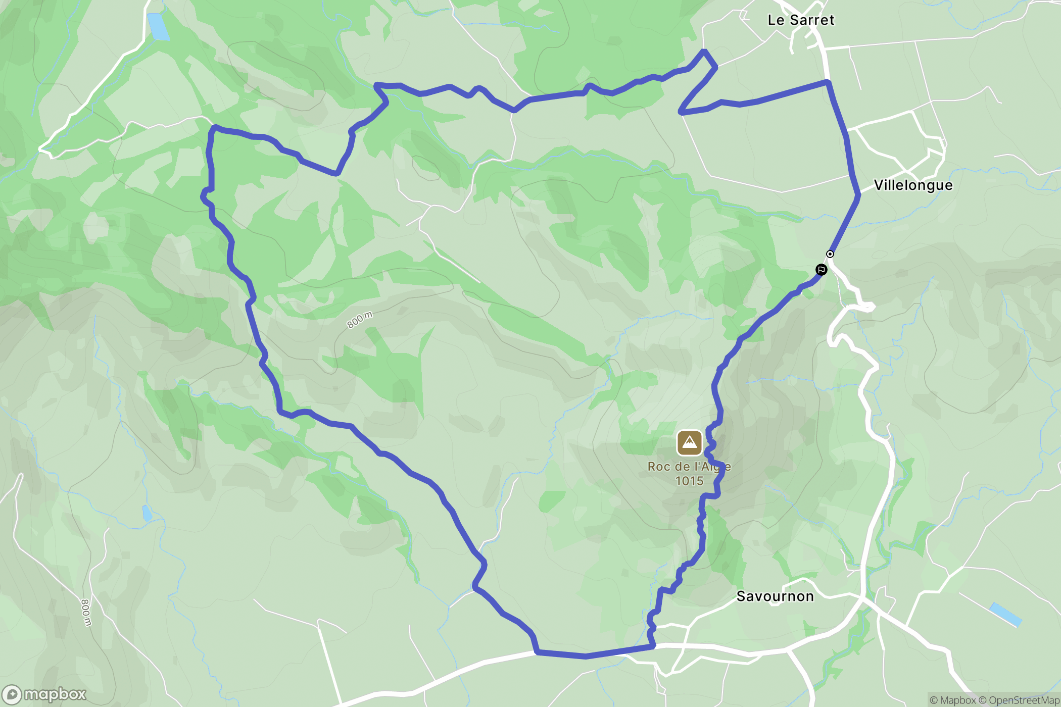 Savournon : carte du parcours de randonnée - France