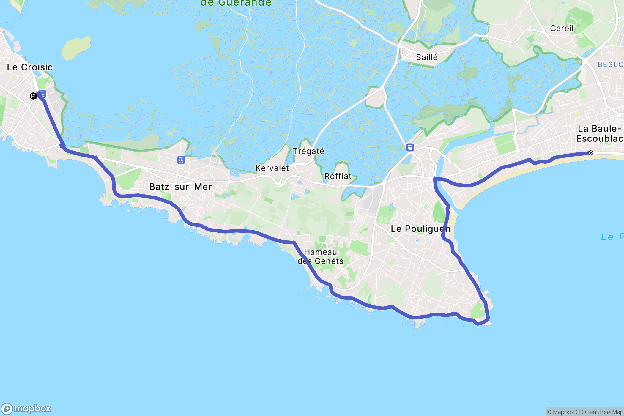 La Baule-Escoublac : carte du parcours de randonnée - France