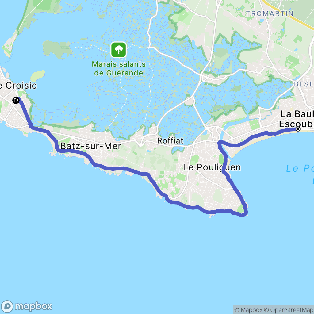 La Baule-Escoublac : carte du parcours de randonnée - France
