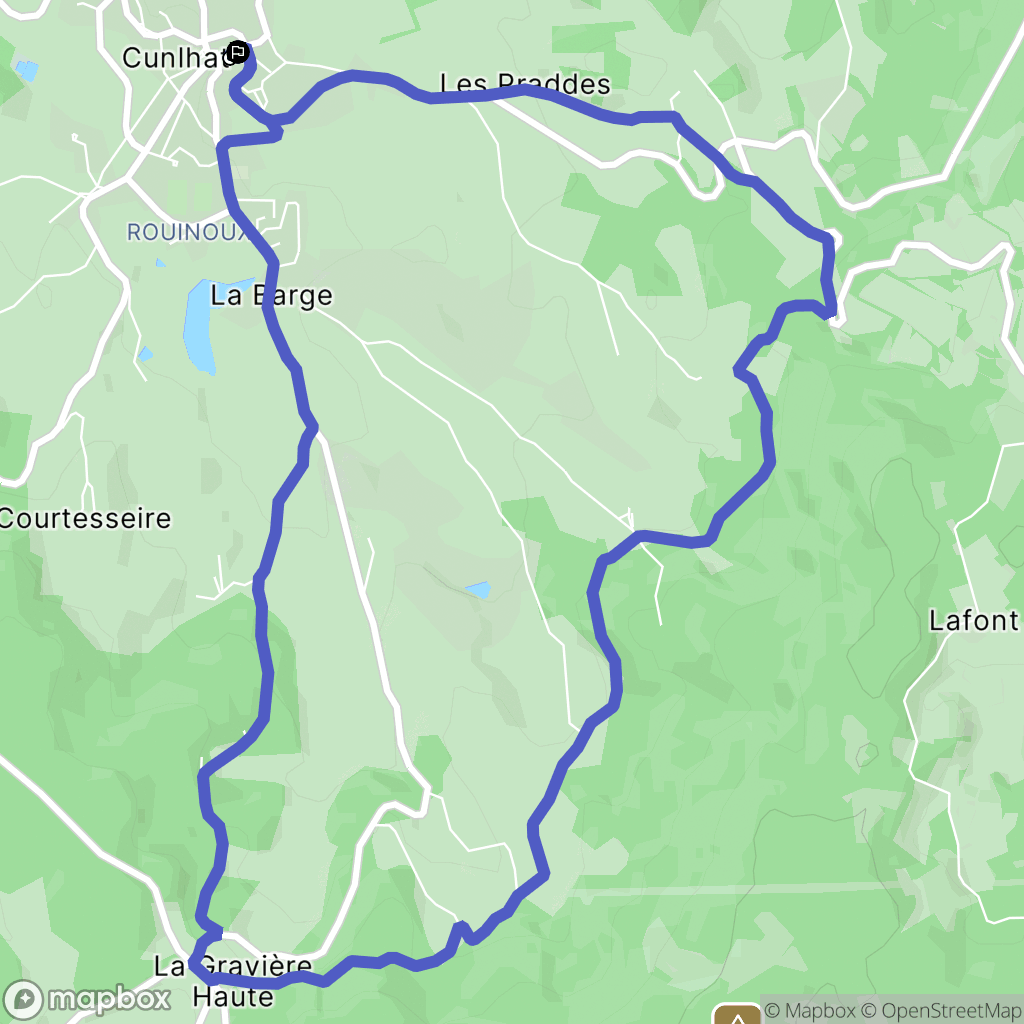 Cunlhat : carte du parcours de randonnée - France
