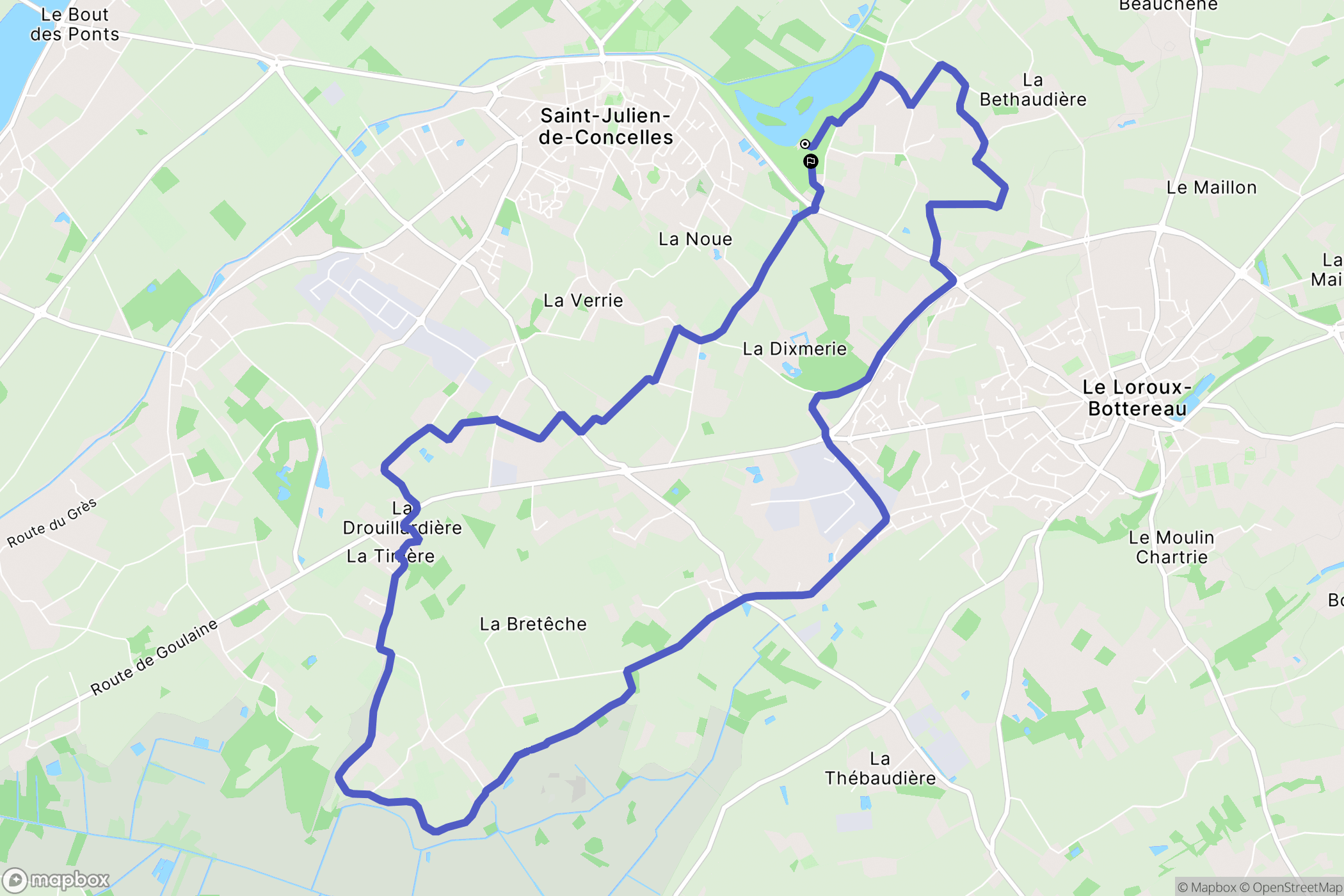 Saint-Julien-de-Concelles : carte du parcours de randonnée - France
