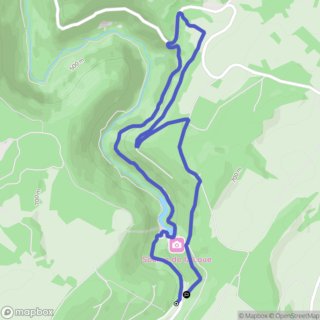 Ouhans : carte du parcours de randonnée - France