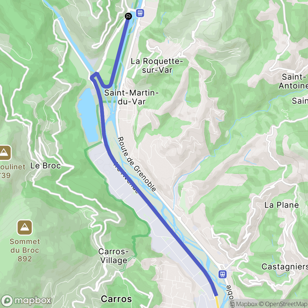 Gilette : carte du parcours de randonnée - France