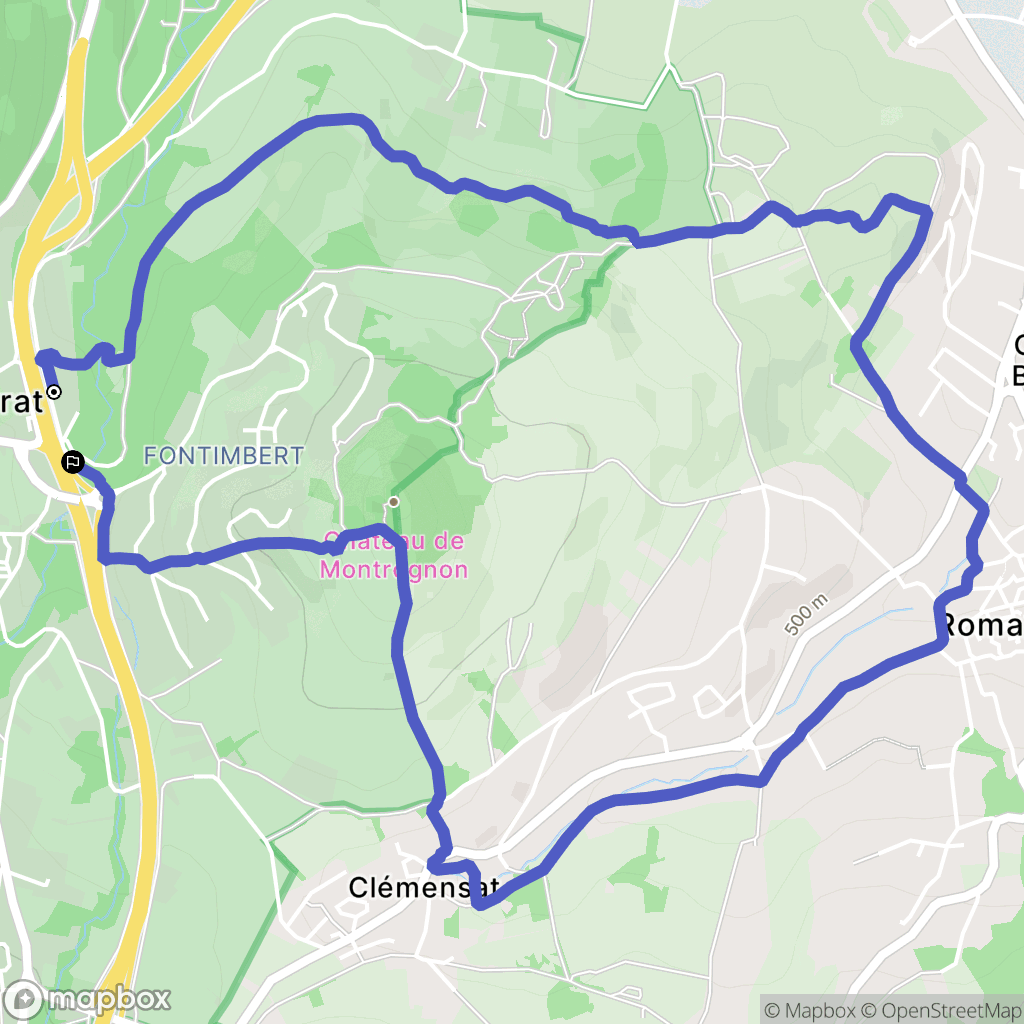 Ceyrat : carte du parcours de randonnée - France