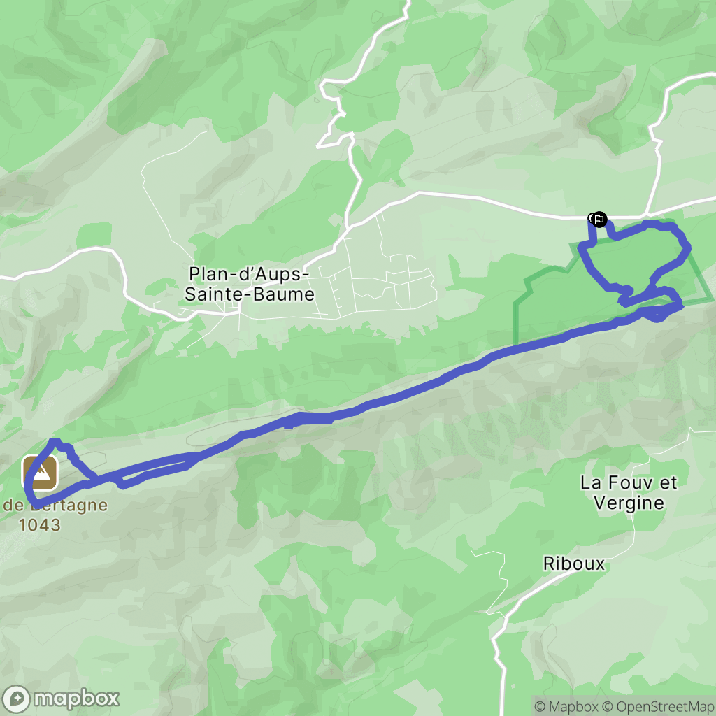 Plan-d'Aups-Sainte-Baume : carte du parcours de randonnée - France