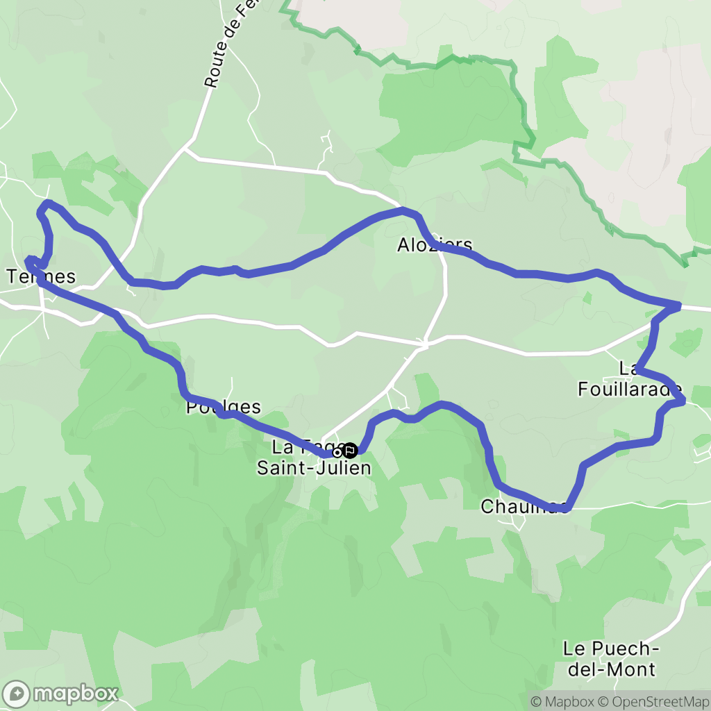 La Fage-Saint-Julien : carte du parcours de randonnée - France