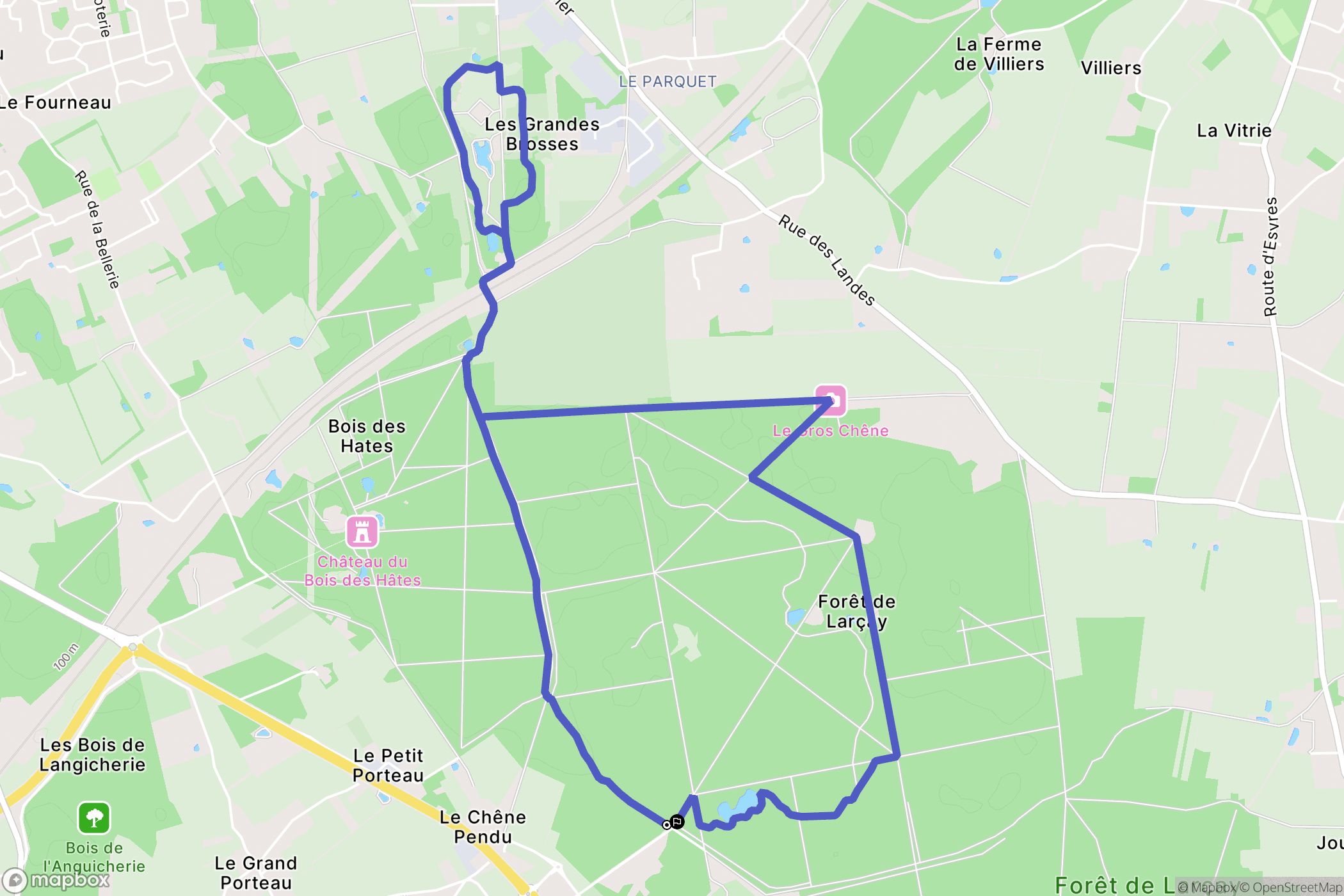 Larçay : carte du parcours de randonnée - France