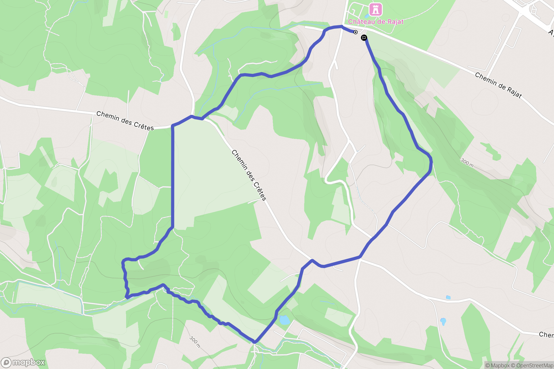 Saint-Pierre-de-Chandieu : carte du parcours de randonnée - France