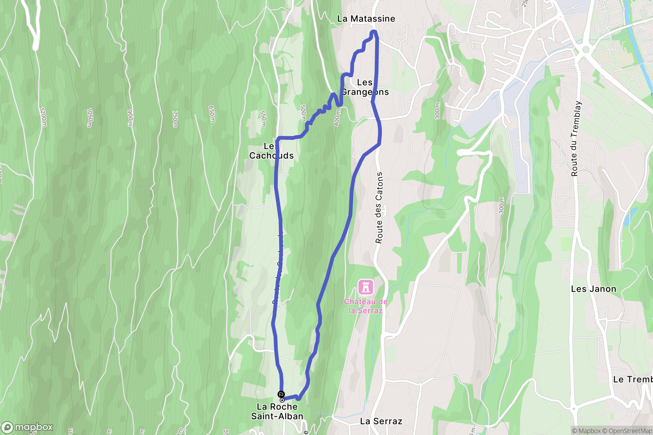 Le Bourget-du-Lac : carte du parcours de randonnée - France